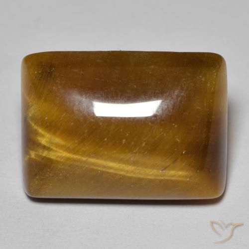 16.69ct Natural Marrón medio Ojo de Tigre, Corte Baguette, Opaco