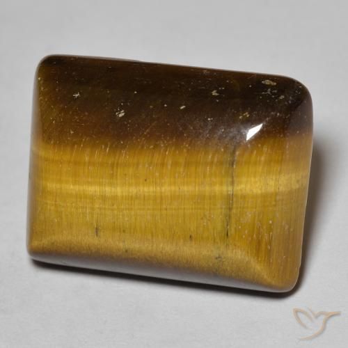 Ojo de Tigre Marrón medio natural de 18.42 ct, Corte Baguette, Opaco