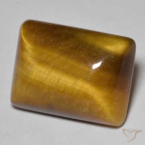 Ojo de Tigre Marrón cálido natural de 19.70 ct, Corte Baguette, Opaco