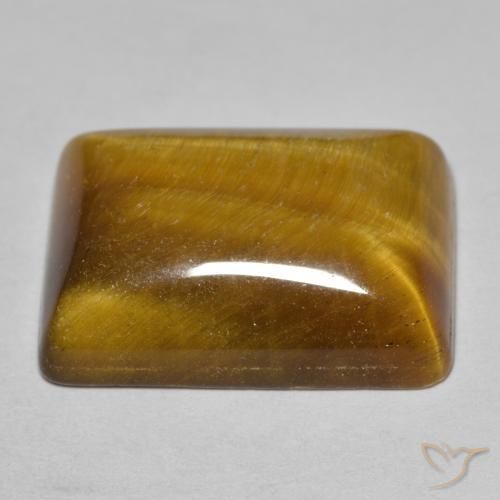 Ojo de Tigre Marrón cálido natural de 19.70 ct, Corte Baguette, Opaco