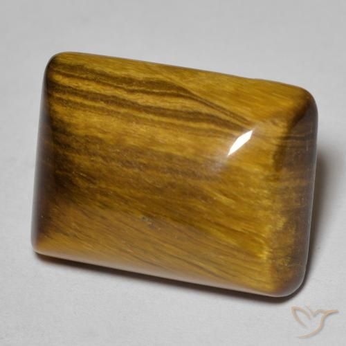 Ojo de Tigre Marrón cálido natural de 19.32 ct, Corte Baguette, Opaco
