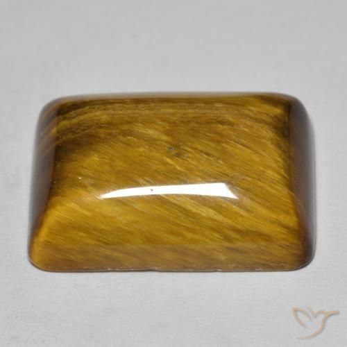 Ojo de Tigre Marrón cálido natural de 19.32 ct, Corte Baguette, Opaco