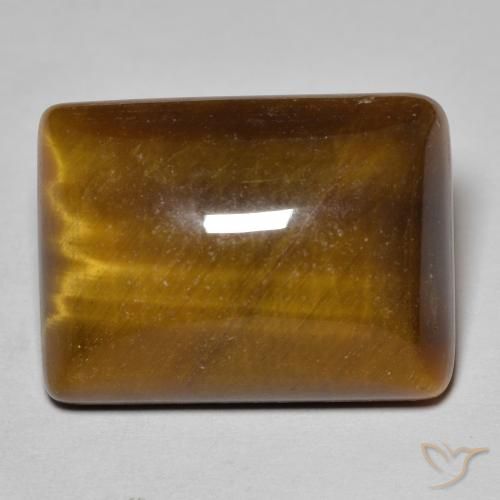 19.29ct Natural Marrón dorado Ojo de Tigre, Corte Baguette, Opaco