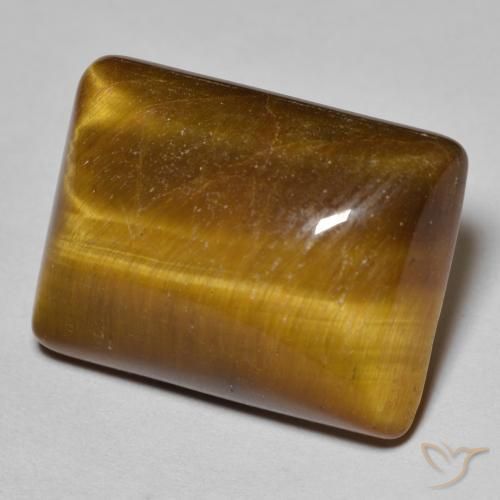 Ojo de Tigre Marrón cálido natural de 19.11 ct, Corte Baguette, Opaco