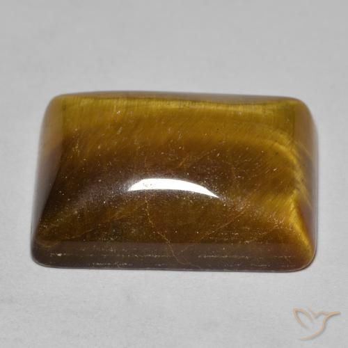 Ojo de Tigre Marrón cálido natural de 19.11 ct, Corte Baguette, Opaco