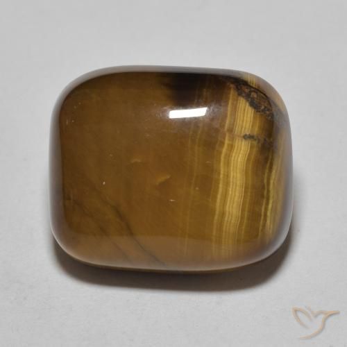 Ojo de Tigre Marrón cálido natural de 8.72 ct, Forma Cojín, Opaco