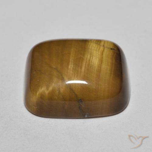 Ojo de Tigre Marrón cálido natural de 8.72 ct, Forma Cojín, Opaco