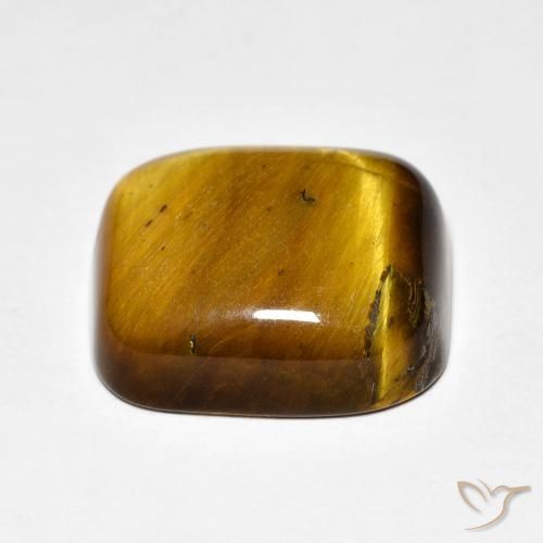 Ojo de Tigre Marrón medio natural de 8.44 ct, Forma Cojín, Opaco
