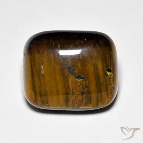 8.57ct Natural Marrón Ojo de Tigre, Forma Cojín, Opaco