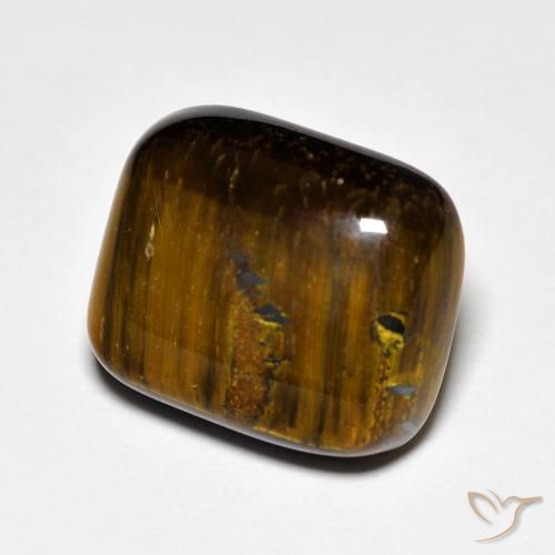 Ojo de Tigre Marrón natural de 8.57 ct, Forma Cojín, Opaco
