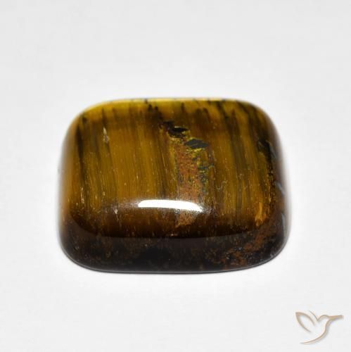 Ojo de Tigre Marrón natural de 8.57 ct, Forma Cojín, Opaco