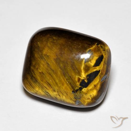 Ojo de Tigre Marrón medio natural de 8.91 ct, Forma Cojín, Opaco