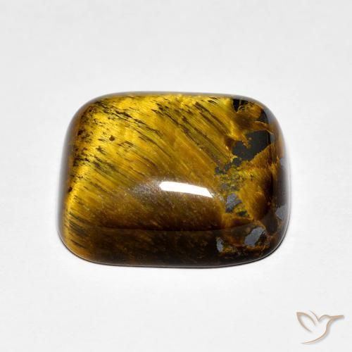 Ojo de Tigre Marrón medio natural de 8.91 ct, Forma Cojín, Opaco