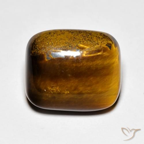 9.08ct Natural Marrón jengibre Ojo de Tigre, Forma Cojín, Opaco