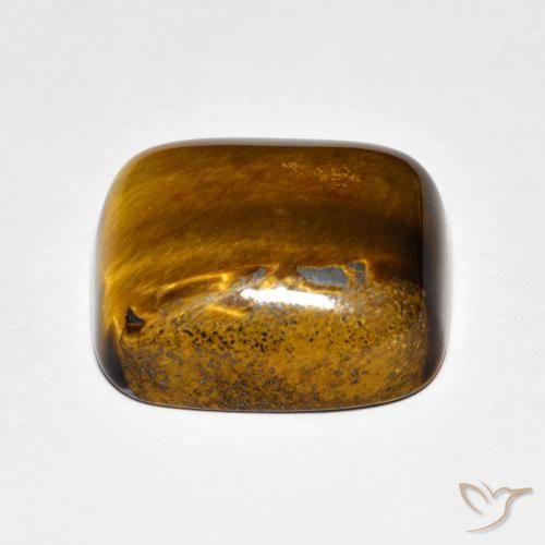 Ojo de Tigre Marrón jengibre natural de 9.08 ct, Forma Cojín, Opaco