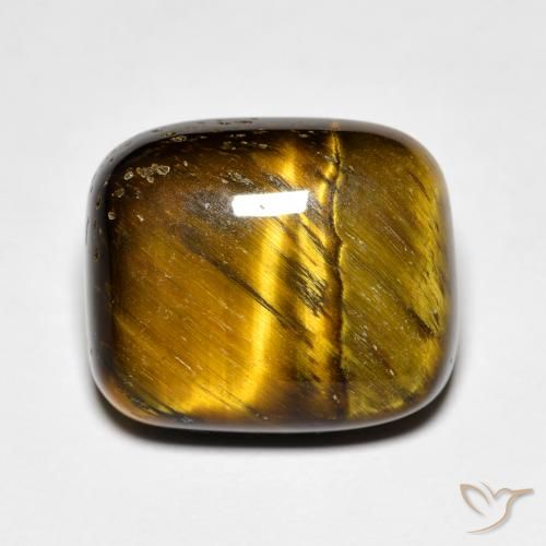 8.27ct Natural Marrón jengibre Ojo de Tigre, Forma Cojín, Opaco