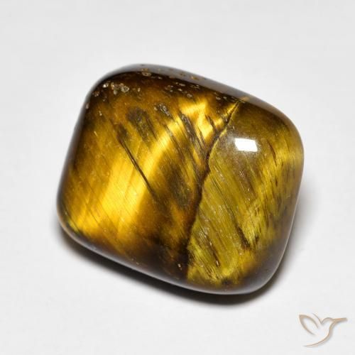 Ojo de Tigre Marrón jengibre natural de 8.27 ct, Forma Cojín, Opaco