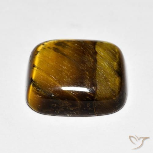 Ojo de Tigre Marrón jengibre natural de 8.27 ct, Forma Cojín, Opaco