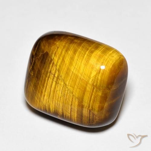 Ojo de Tigre Marrón cálido natural de 8.56 ct, Forma Cojín, Opaco