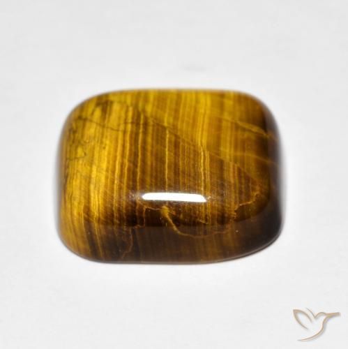 Ojo de Tigre Marrón cálido natural de 8.56 ct, Forma Cojín, Opaco