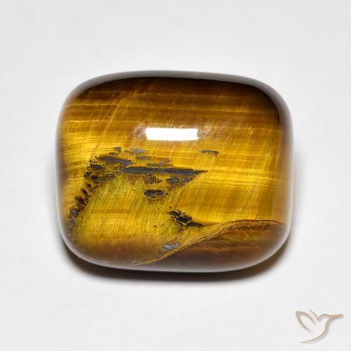 Ojo de Tigre Marrón dorado natural de 9.01 ct, Forma Cojín, Opaco