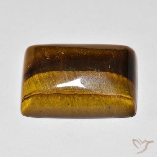 Ojo de Tigre Marrón cálido natural de 13.68 ct, Corte Baguette, Opaco