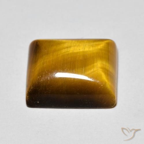 Ojo de Tigre Marrón medio natural de 6.14 ct, Corte Baguette, Opaco