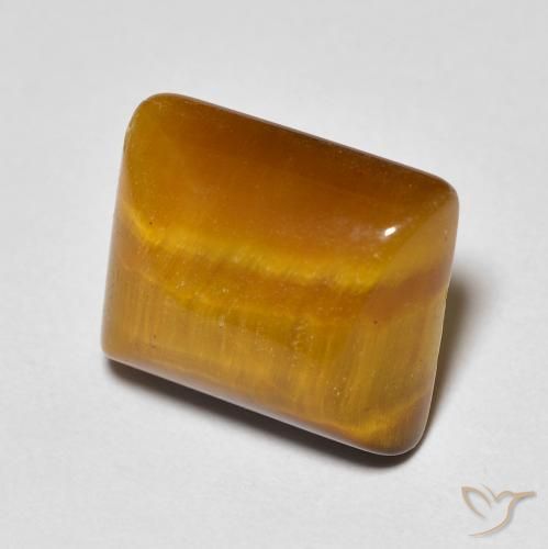 Ojo de Tigre Marrón dorado natural de 6.08 ct, Corte Baguette, Opaco