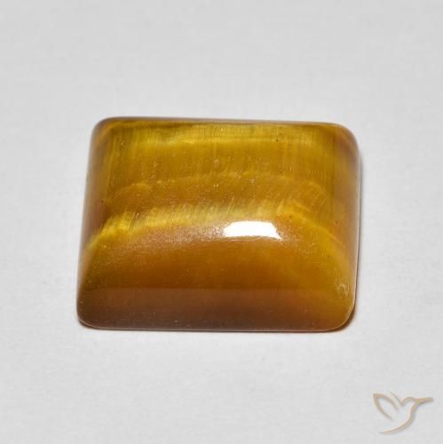 Ojo de Tigre Marrón dorado natural de 6.08 ct, Corte Baguette, Opaco