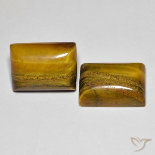 15.83ctw Natural Marrón claro Ojo de Tigre, Corte Baguette, Opaco