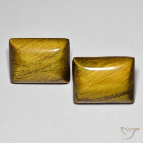 20.00ctw Natural Marrón cálido Ojo de Tigre, Corte Baguette, Opaco