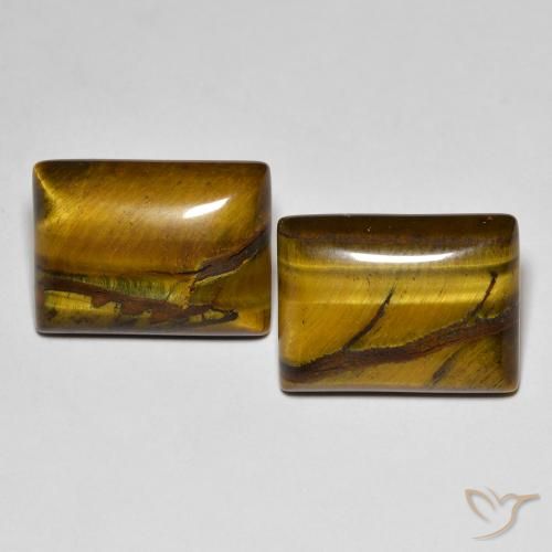 18.41ctw Natural Marrón cálido Ojo de Tigre, Corte Baguette, Opaco