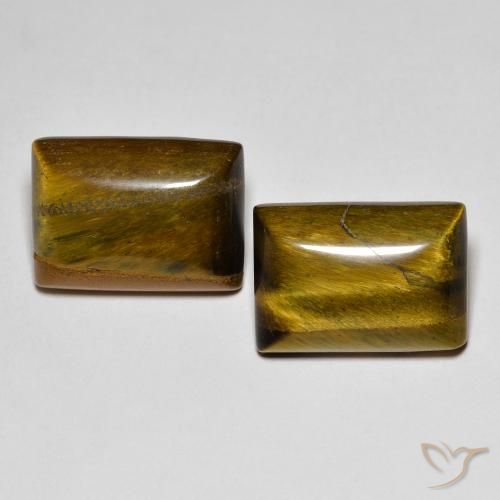 14.35ctw Natural Marrón dorado Ojo de Tigre, Corte Baguette, Opaco