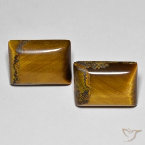 19.40ctw Natural Marrón medio Ojo de Tigre, Corte Baguette, Opaco