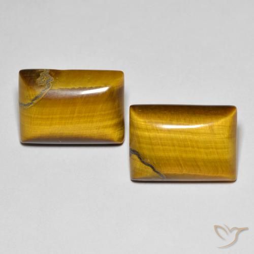 13.17ctw Natural Marrón amarillento Ojo de Tigre, Corte Baguette, Opaco