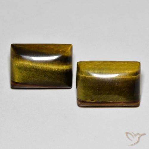 13.55ctw Natural Marrón dorado Ojo de Tigre, Corte Baguette, Opaco