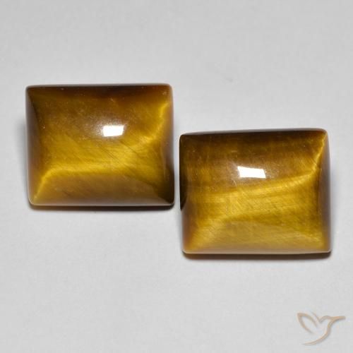 12.43ctw Natural Marrón dorado Ojo de Tigre, Corte Baguette, Opaco