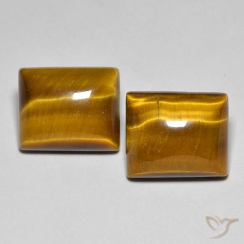 12.46ctw Natural Marrón dorado Ojo de Tigre, Corte Baguette, Opaco