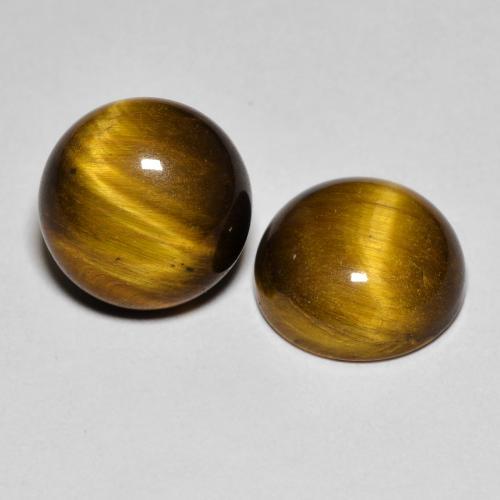 Gemas de tiger's eye marrón natural de 7,99 ct, corte redondo, opaco