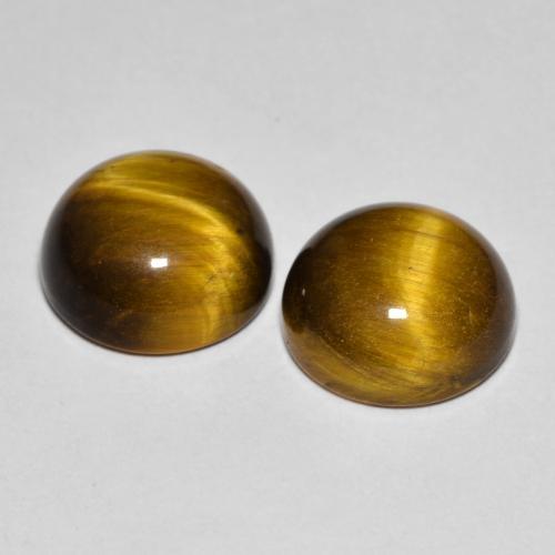 Gemas de tiger's eye marrón natural de 7,99 ct, corte redondo, opaco