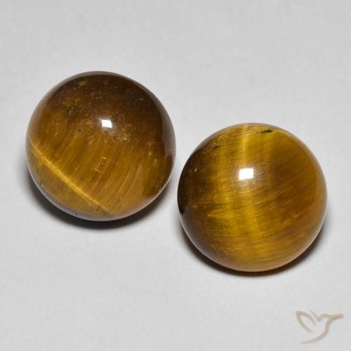 8.41ctw Natural Marrón medio Ojo de Tigre, Redondo, Opaco