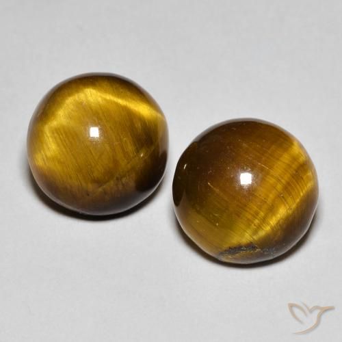 8.43ctw Natural Marrón dorado Ojo de Tigre, Redondo, Opaco