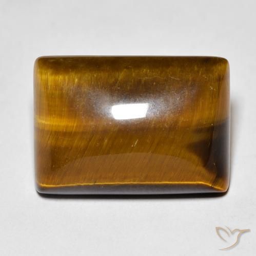 Ojo de Tigre Marrón medio natural de 12.31 ct, Corte Baguette, Opaco