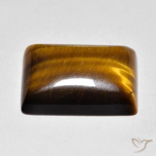 Ojo de Tigre Marrón medio natural de 12.31 ct, Corte Baguette, Opaco