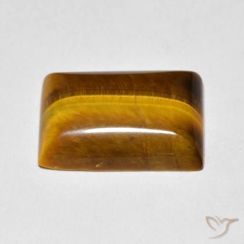 Ojo de Tigre Marrón cálido natural de 5.68 ct, Corte Baguette, Opaco