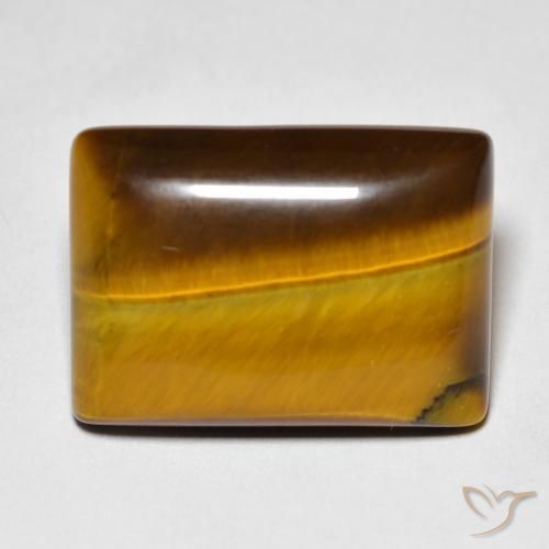 11.97ct Natural Marrón dorado Ojo de Tigre, Corte Baguette, Opaco
