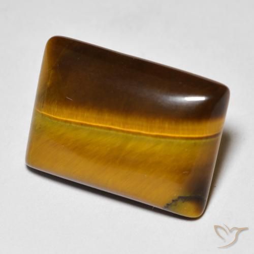 Ojo de Tigre Marrón dorado natural de 11.97 ct, Corte Baguette, Opaco