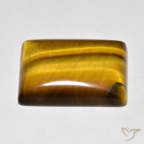 Ojo de Tigre Marrón dorado natural de 11.97 ct, Corte Baguette, Opaco