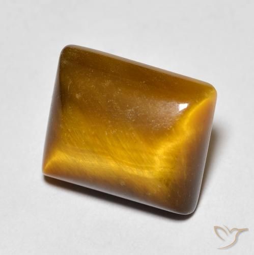 Ojo de Tigre Medium Light-Brown natural de 6.31 ct, Corte Baguette, Opaco