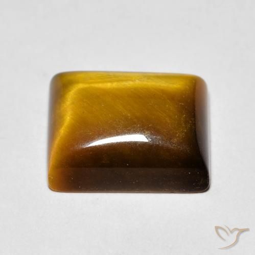 Ojo de Tigre Medium Light-Brown natural de 6.31 ct, Corte Baguette, Opaco